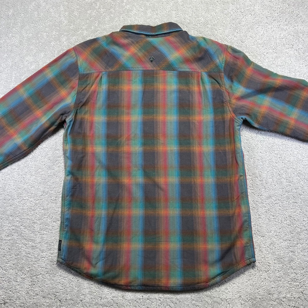 Prana Flannel Shirt Mens Large Plaid Organic Cotton Waffle Lined Shacket Asylum - Picture 11 of 16